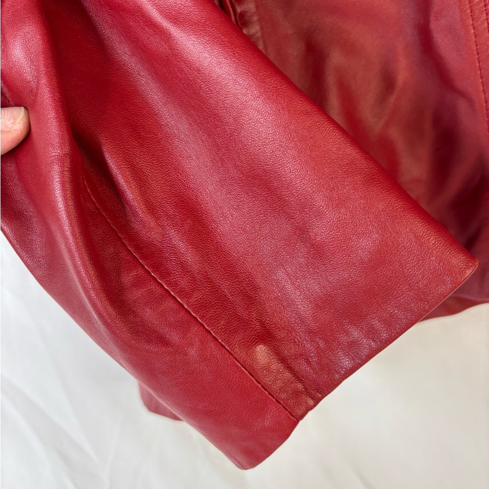 Preston & York Vintage Red Lambskin Button Jacket - Picture 4 of 10